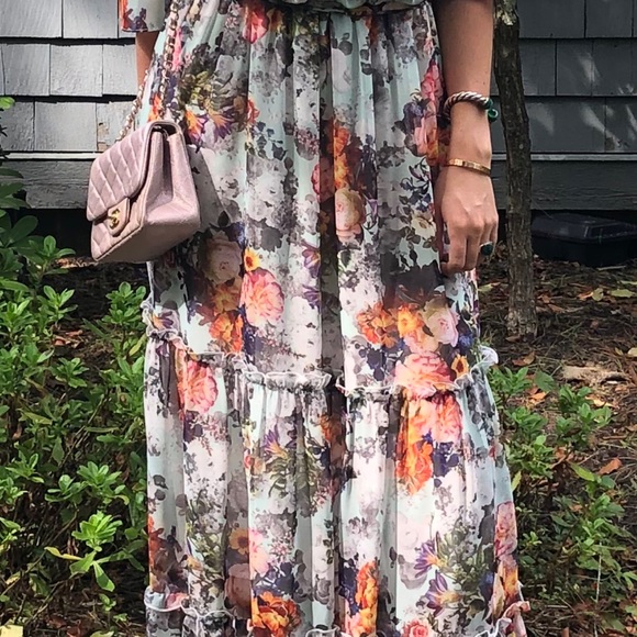 Floral maxi dress orig 395 fits like size 0/2 - Picture 3 of 4